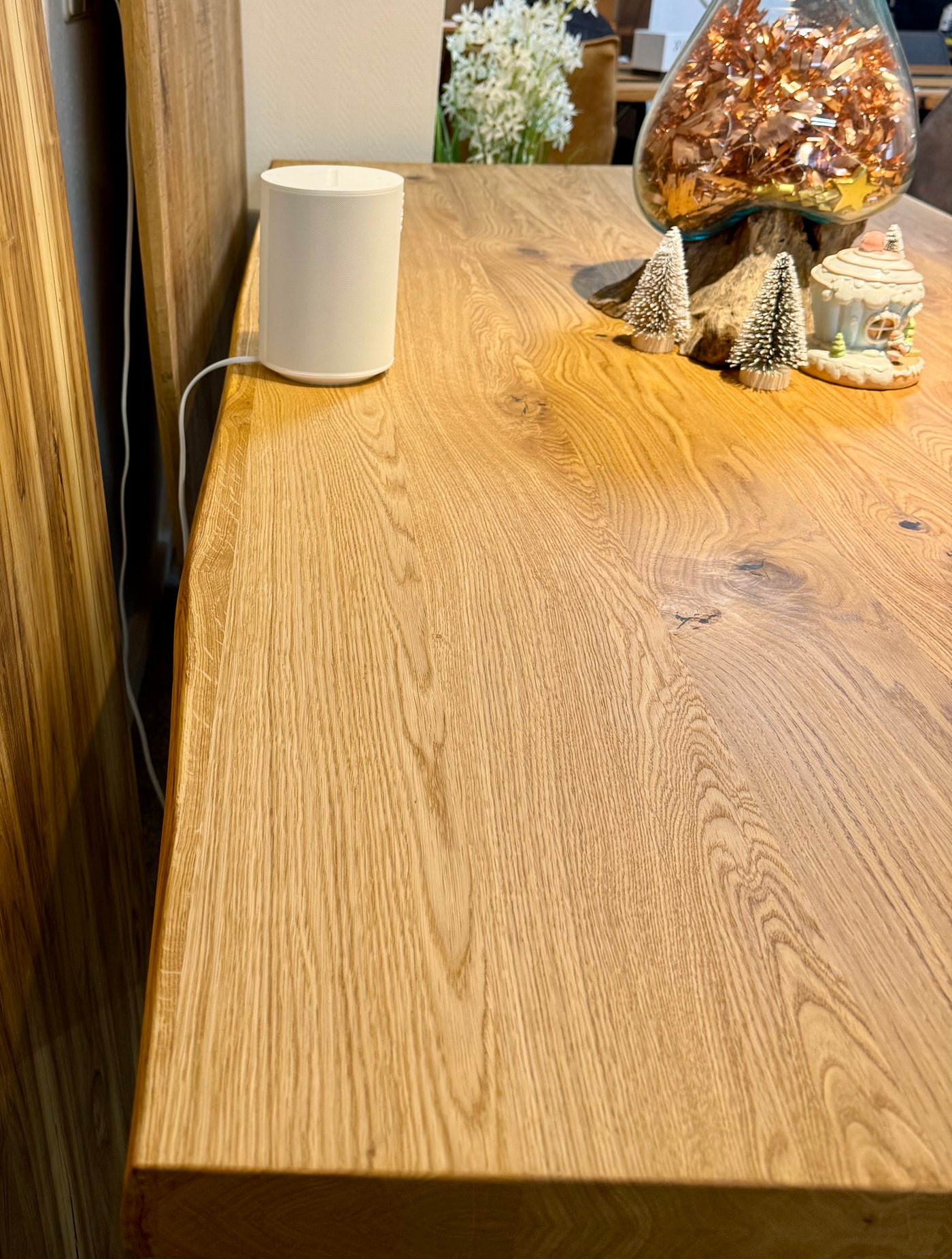 Esstischplatte Olpe Eiche massiv 180 bis 300 cm in 4,5 cm Dicke Holz geölt 7 Größen