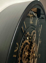 55 cm Zürich Vintage Wanduhr mit Zahnrädern schwarz gold