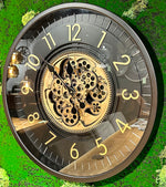 Lade das Bild in den Galerie-Viewer, 66 cm Zürich Wanduhr mit Zahnrädern schwarz gold
