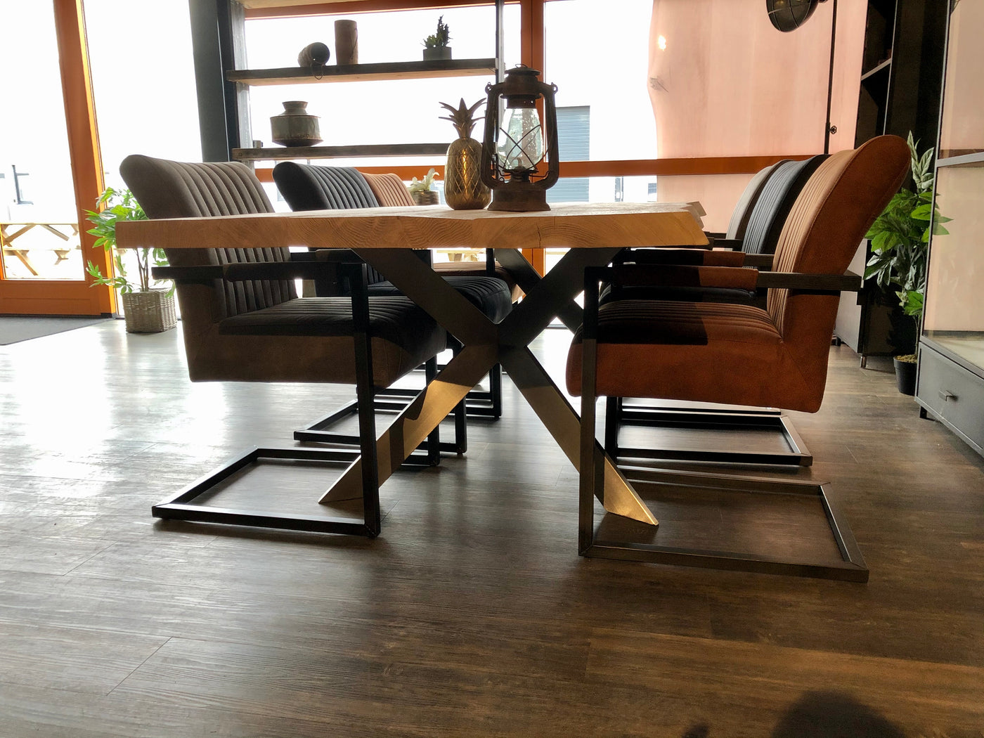 Tischplatten Untergestell Rex Long Exclusive Edelstahl für Tischplatten 160 bis 260 cm