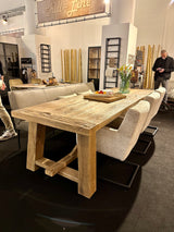 Table monastère Hugo en vieux chêne rustique 250 & 300 à 500 cm avec piètement en bois