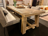 Table monastère Hugo en vieux chêne rustique 250 & 300 à 500 cm avec piètement en bois