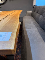 Epoxidharz Esstisch Bergneustadt Eiche massiv 200 cm Massivholz geölt mit X Stahl Gestell Set schwarz