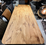 Table à manger danoise ovale design en chêne massif 3 - de 200 à 240 cm huilé avec piètement spider noir et bord suisse