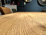 Table à manger danoise ovale design en chêne massif 3 - de 200 à 240 cm huilé avec piètement spider noir et bord suisse