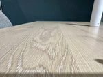 Lade das Bild in den Galerie-Viewer, Baumkante Esstisch Stockholm Eiche massiv 180 bis 300 cm in 4 cm Holz weiß geölt &amp; lackiert mit X Gestell 7 Größen
