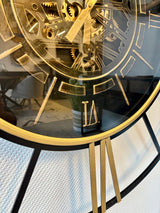 Horloge murale 100 cm Noris avec engrenages noir or Horloge murale antique