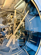 Horloge murale 100 cm Noris avec engrenages noir or Horloge murale antique