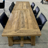 Table monastère Hugo en vieux chêne rustique 250 & 300 à 500 cm avec piètement en bois