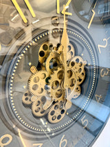 65 cm Zürich Vintage Wanduhr mit Zahnrädern anthrazit gold