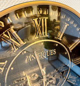 Horloge murale 60 cm antique vintage avec engrenages or vieilli noir