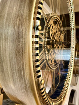 46 cm Wanduhr Kara Zahnrad braun-gold Metall Zählwerk
