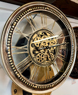 46 cm Wanduhr Kara Zahnrad braun-gold Metall Zählwerk