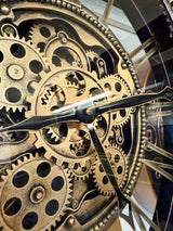 46 cm Wanduhr Kara Zahnrad braun-gold Metall Zählwerk