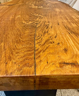 Epoxidharz Baumkante Esstisch Wildeiche 160 cm mit Gestell Wange