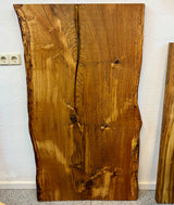 Epoxidharz Baumkante Esstisch Wildeiche 140 cm mit Spider Gestell