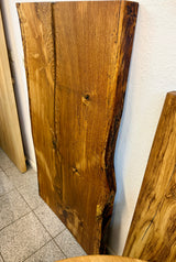 Epoxidharz Baumkante Esstisch Wildeiche 140 cm mit Spider Gestell