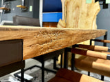 Table à manger en teck recyclé massif naturel 120 - 160 - 200 - 240 cm