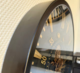 80 cm London XXL Wanduhr schwarz gold  mit Zahnrädern