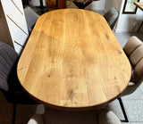 Esstisch Osnabrück Eiche massiv 200 cm in 4 cm Dicke Holz geölt mit Spider Metall Gestell schwarz