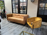 Vintage Kamelleder 3 er Couch Sahara Sofa Echt Leder Chesterfield Cognac