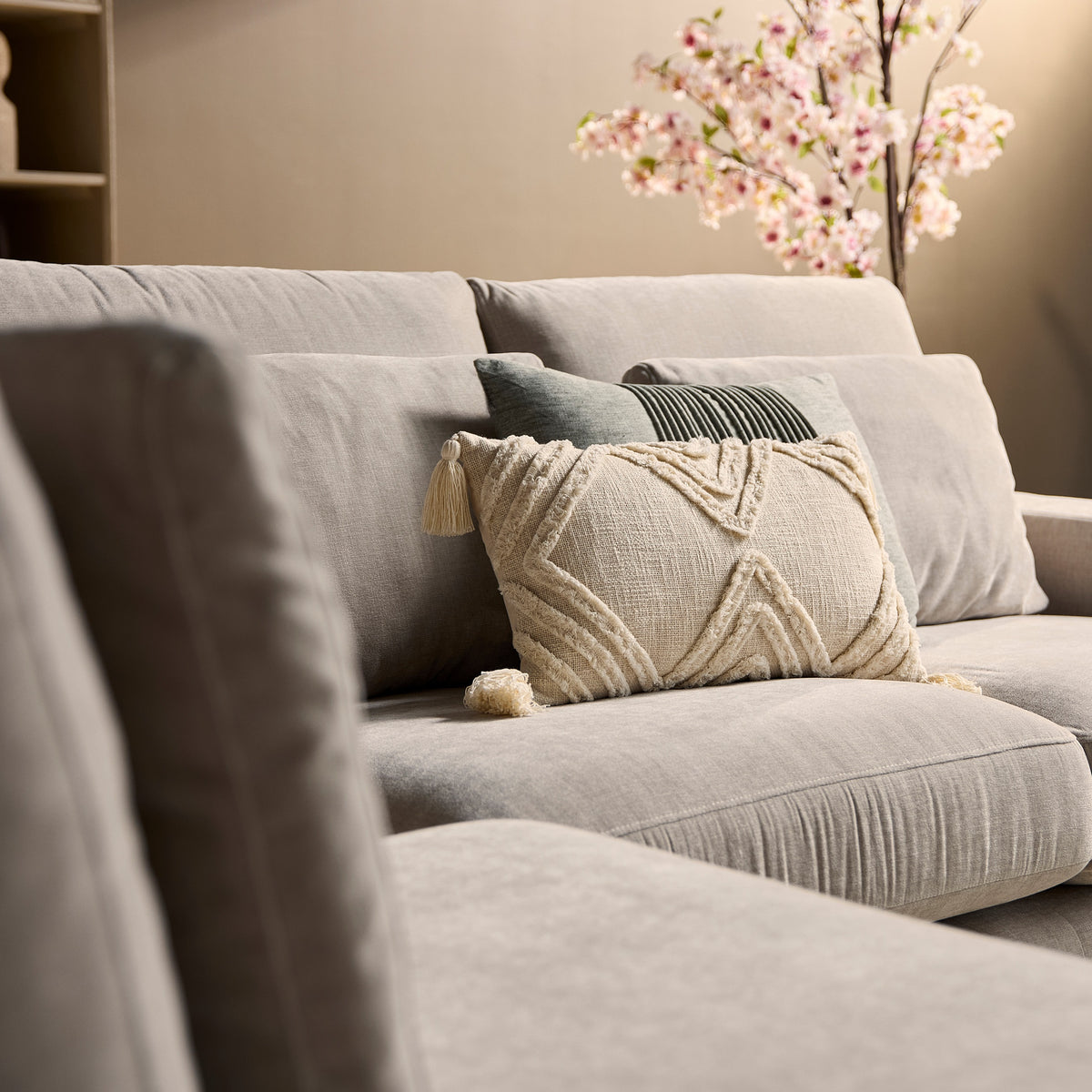 MySofa Jesse Ecksofa Beige Divan links + 2,5 Sitzer