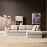 MySofa Jesse Ecksofa Beige 2,5 Sitzer + Divan rechts