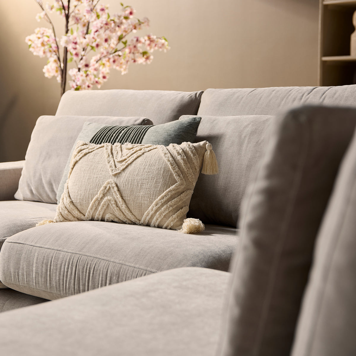 MySofa Jesse Ecksofa Beige 2,5 Sitzer + Divan rechts