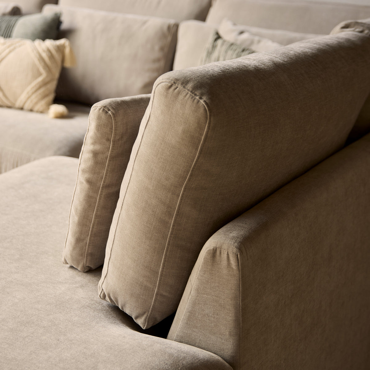 MySofa Jesse Ecksofa Beige 2,5 Sitzer + Divan rechts