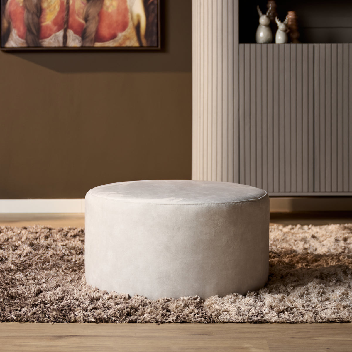 Hocker rund Creme 60 cm Adore 102