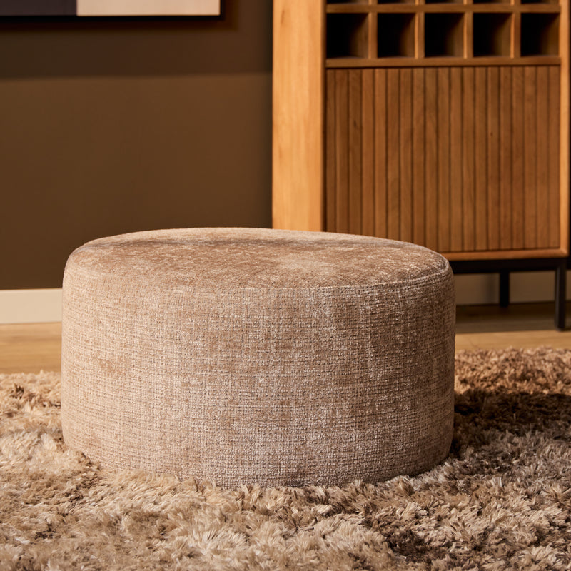 Hocker rund Beige 60 cm Cremona 14