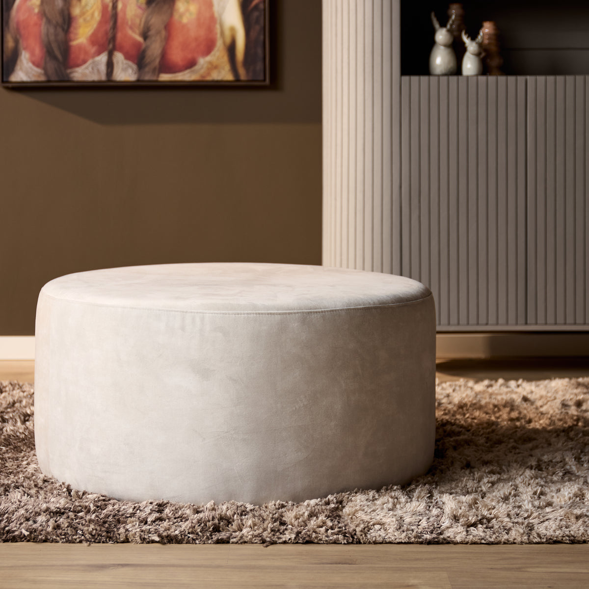 Hocker rund Creme 80 cm Adore 102