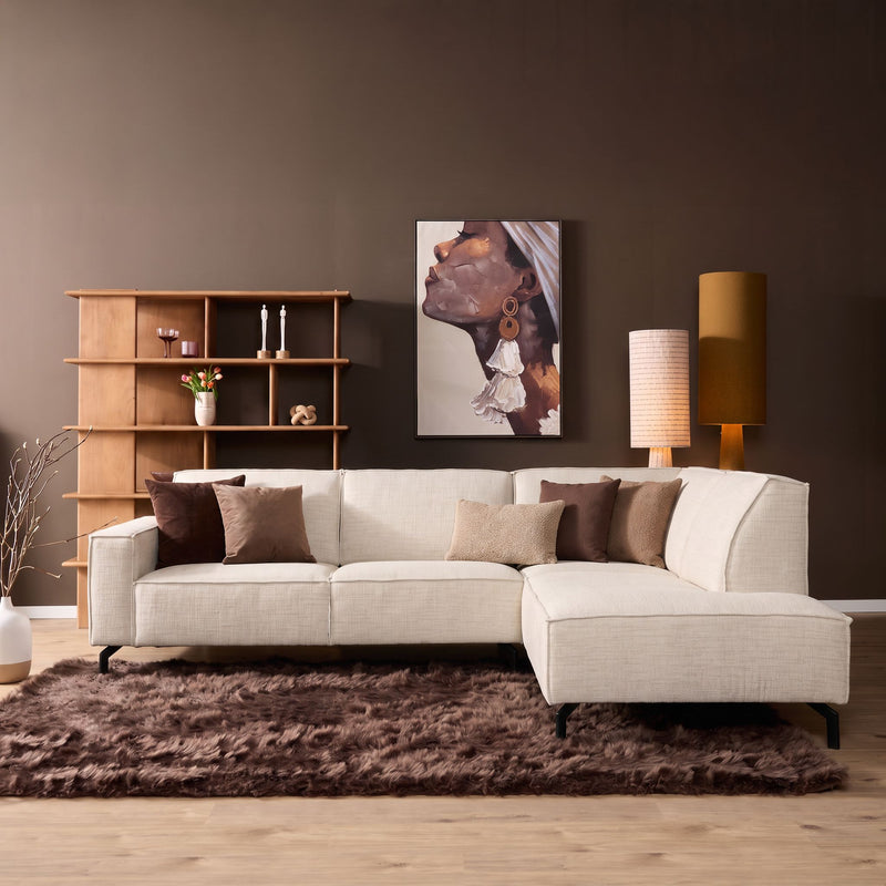 MySofa Floris Ecksofa Baltimore Beige 2,5 Sitzer + Divan rechts