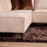 MySofa Floris Ecksofa Samt Beige Divan links + 2,5 Sitzer