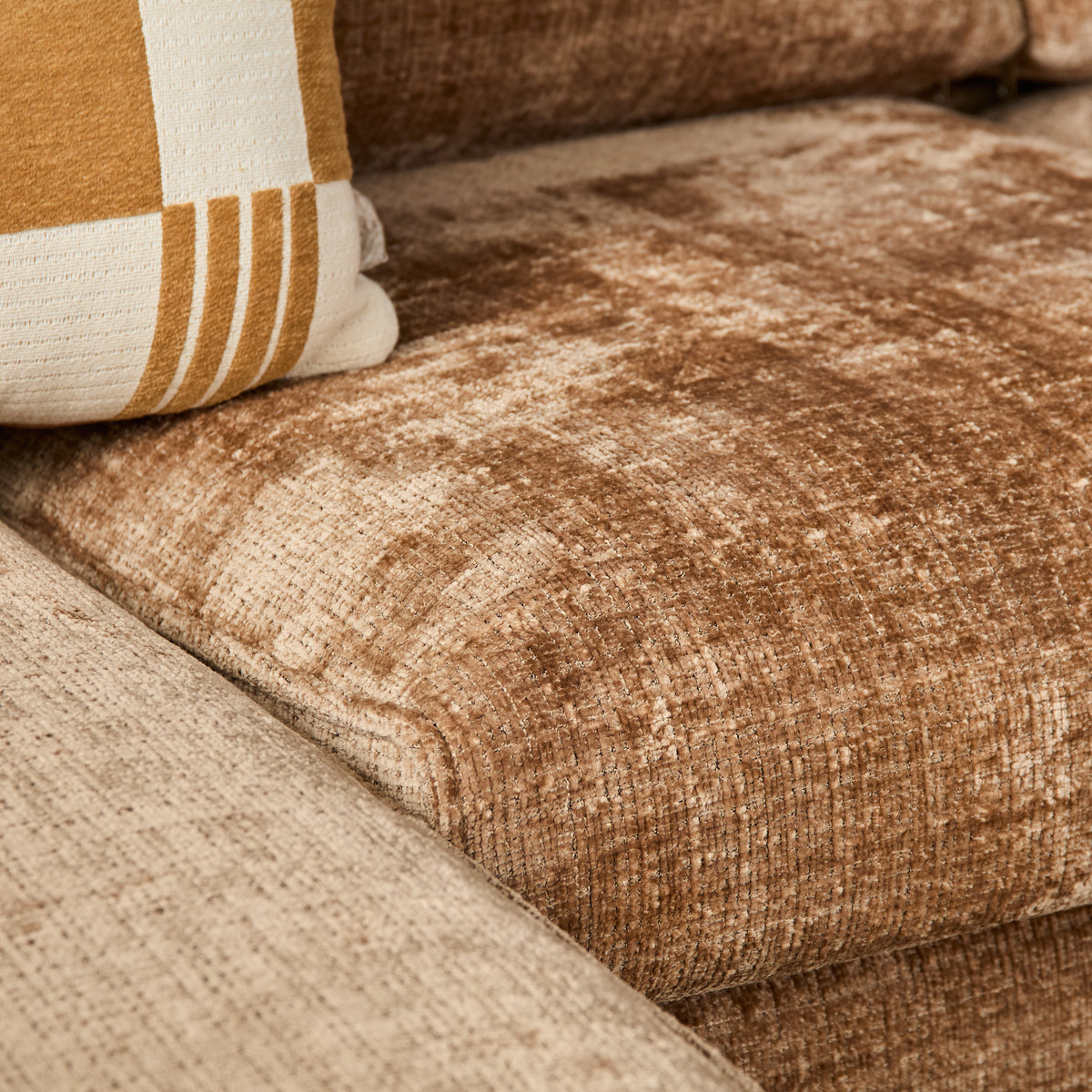 MySofa Teddy Ecksofa Cinnamon Divan links + 2,5 Sitzer
