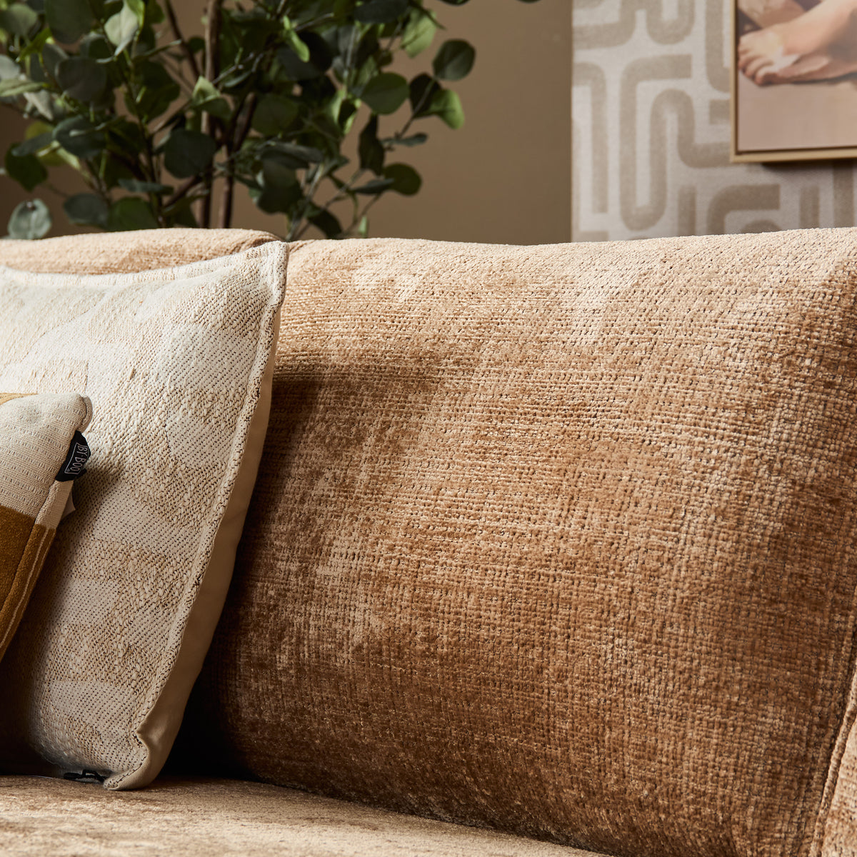 MySofa Teddy Ecksofa Cinnamon Divan links + 2,5 Sitzer