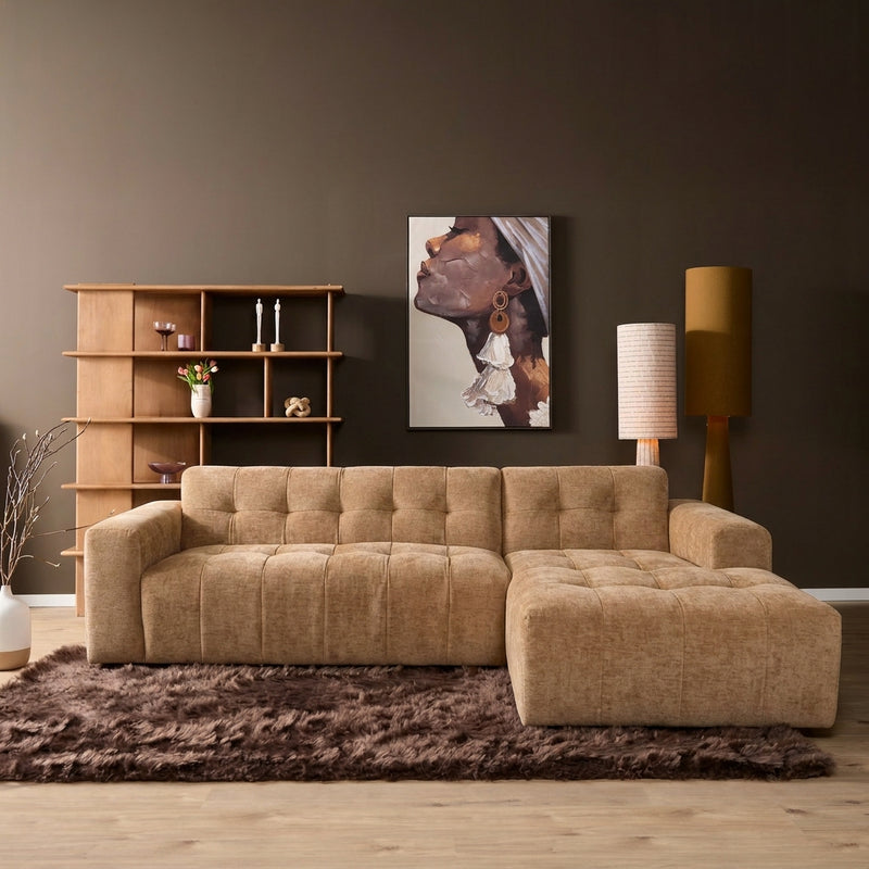 MySofa Ruby Ecksofa Camel 2,5 Sitzer AL + Lounge R