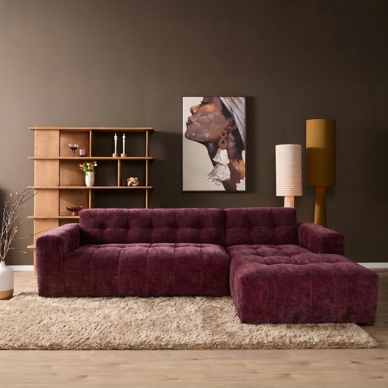 MySofa Ruby Ecksofa Lila 2,5 Sitzer AL + Lounge R