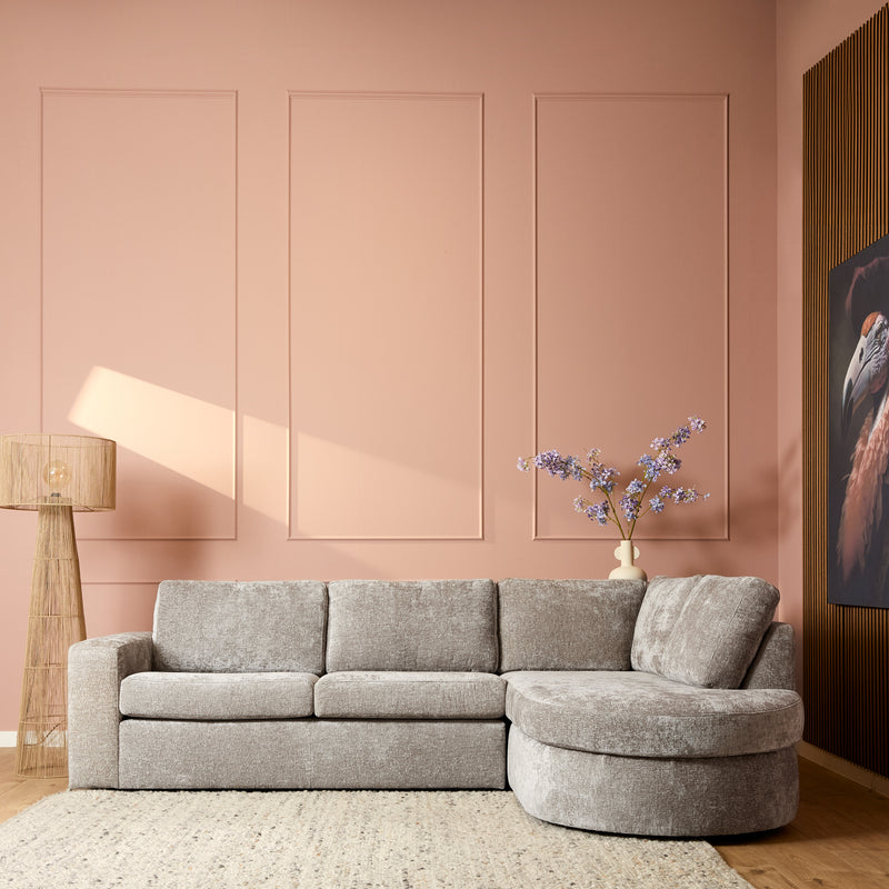 MySofa Alma Ecksofa Greige 2,5 Sitzer + Divan rechts