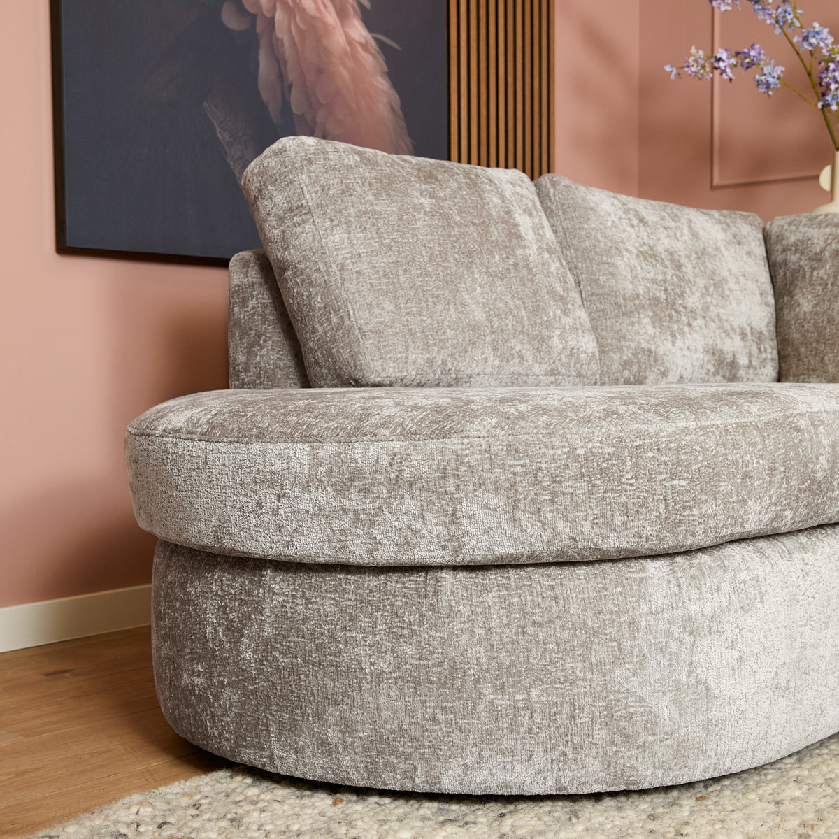 MySofa Alma Ecksofa Greige Divan links + 2,5 Sitzer