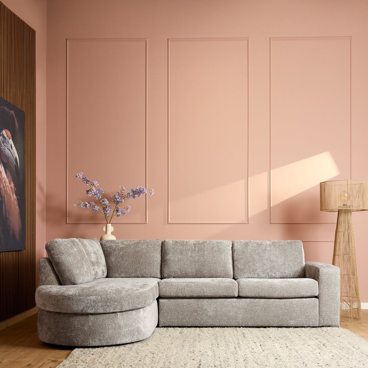 MySofa Alma Ecksofa Greige Divan links + 2,5 Sitzer