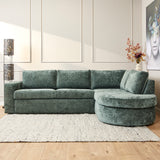 MySofa Alma Ecksofa Grün 2,5 Sitzer + Divan rechts