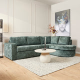 MySofa Alma Ecksofa Grün 2,5 Sitzer + Divan rechts