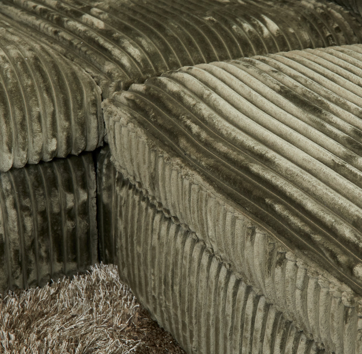 MySofa Teddy Ecksofa Grün Divan links + 2,5 Sitzer