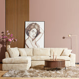 MySofa Teddy Ecksofa Beige 2,5 Sitzer + Divan rechts