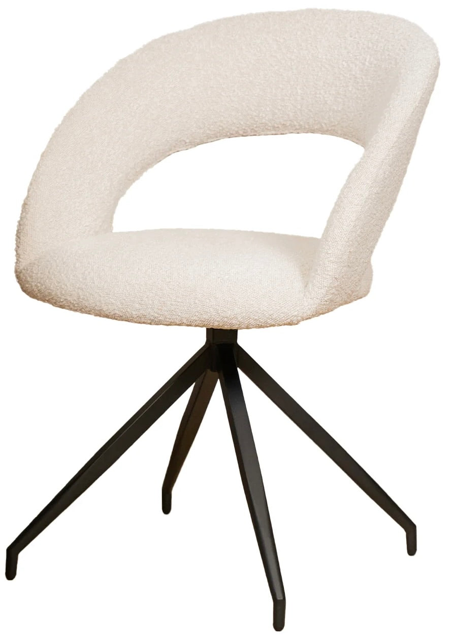 180 Grad Armlehnen Stuhl Yares Teddy Stoff in 3 Farben Weiß Hellgrau Anthrazit-Grau