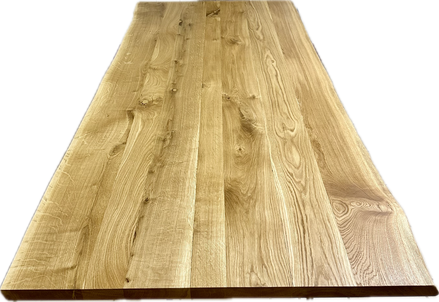Plateau de table en chêne Dresden avec bord naturel, épaisseur 4cm, en 9 tailles, huilé