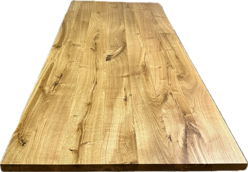 Plateau de table en chêne Hambourg, chant droit 4cm, en 9 tailles, huilé