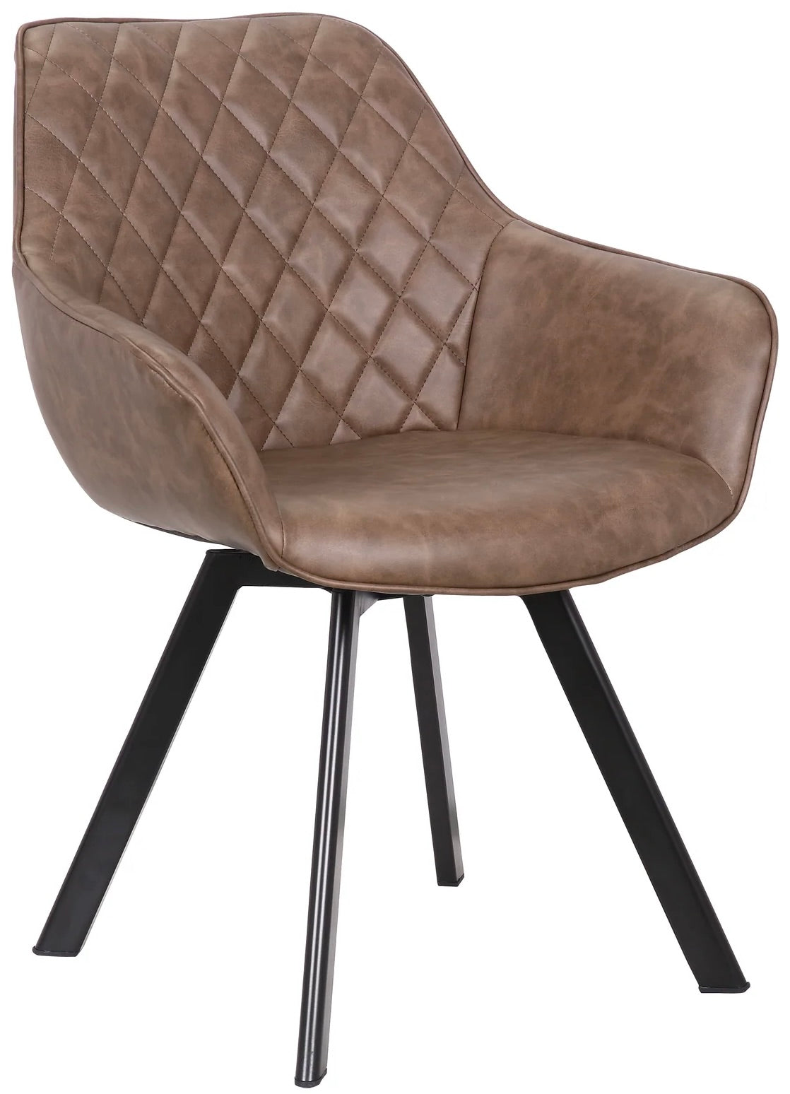 Drehbarer Armlehnen Stuhl Ringo Kunstleder in 3 Farben Anthrazit Braun Cognac