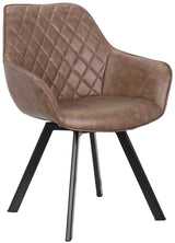 Drehbarer Armlehnen Stuhl Ringo Kunstleder in 3 Farben Anthrazit Braun Cognac